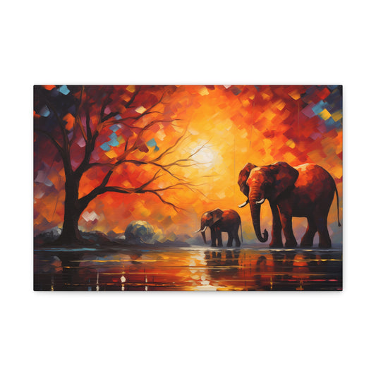 Elephant in Twilight Canvas Print