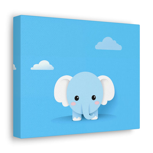 Sky-Blue Elephant Canvas Print