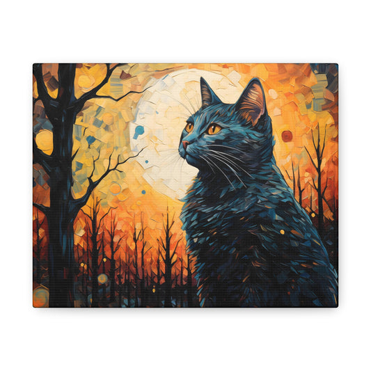 Grey Cat in Dusk Canvas Print