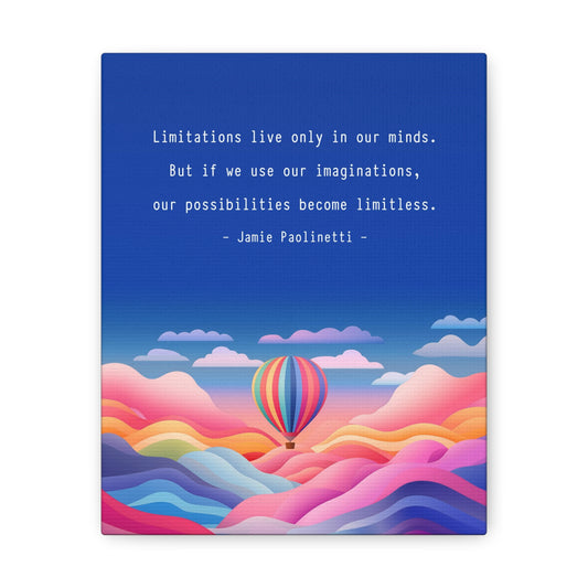 A Soaring Balloon Journey Canvas with Quote