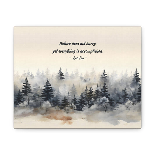 The Foggy Forest Canvas Print with Quote