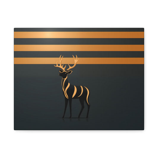 Golden Striped Black Deer Canvas Print