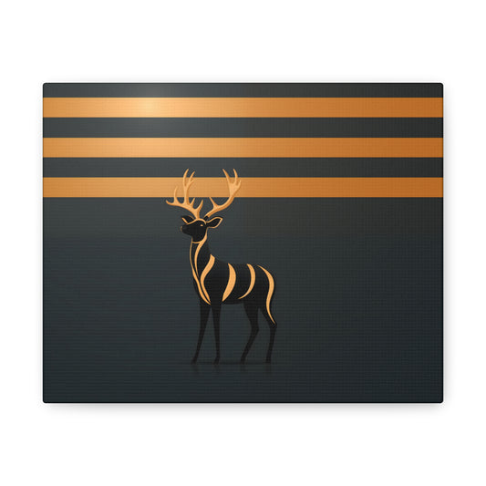 Golden Striped Black Deer Canvas Print