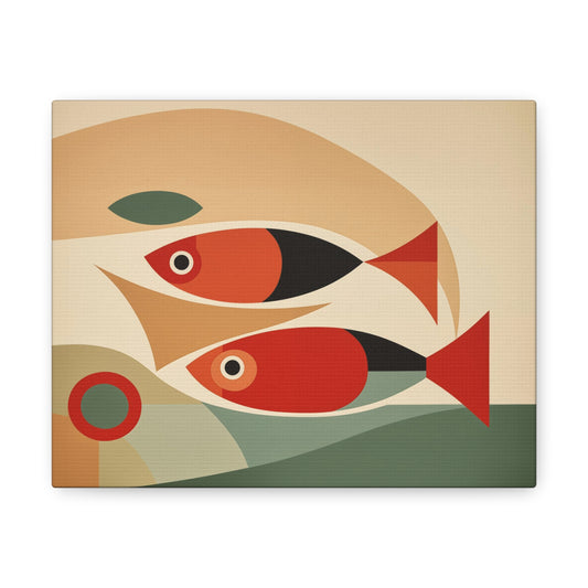 Minimalist Twin Fish Canvas Print