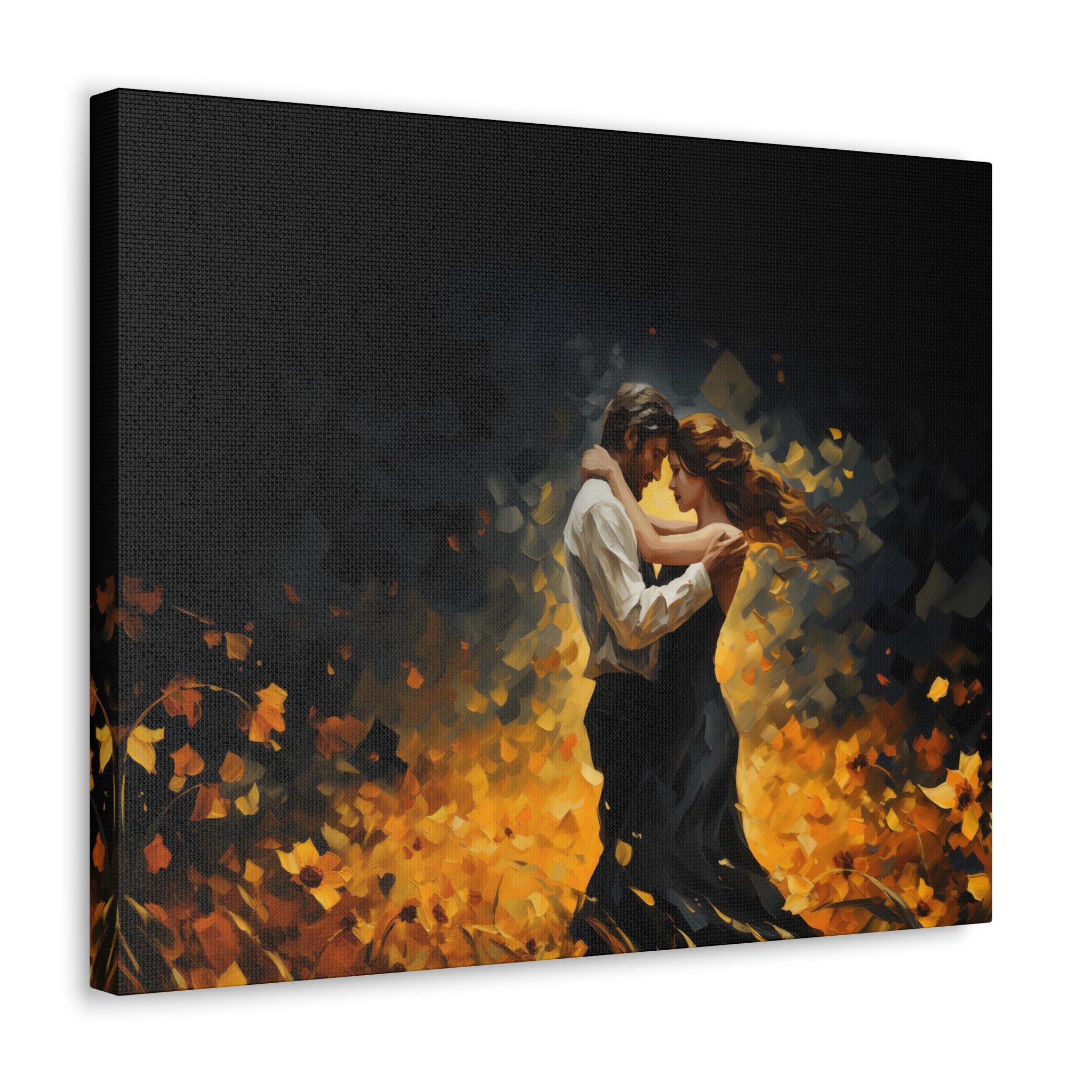 Enchanted Lovers Embrace Canvas Print