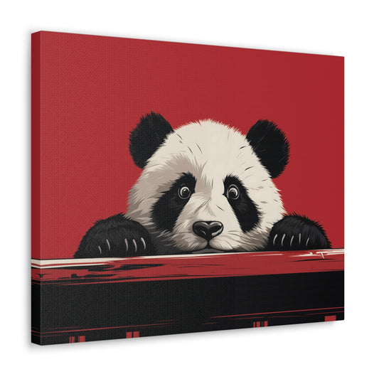 Peek-a-Boo Panda Canvas Print