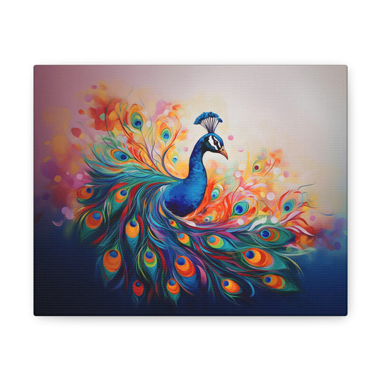 Rainbow Peacock Canvas Print