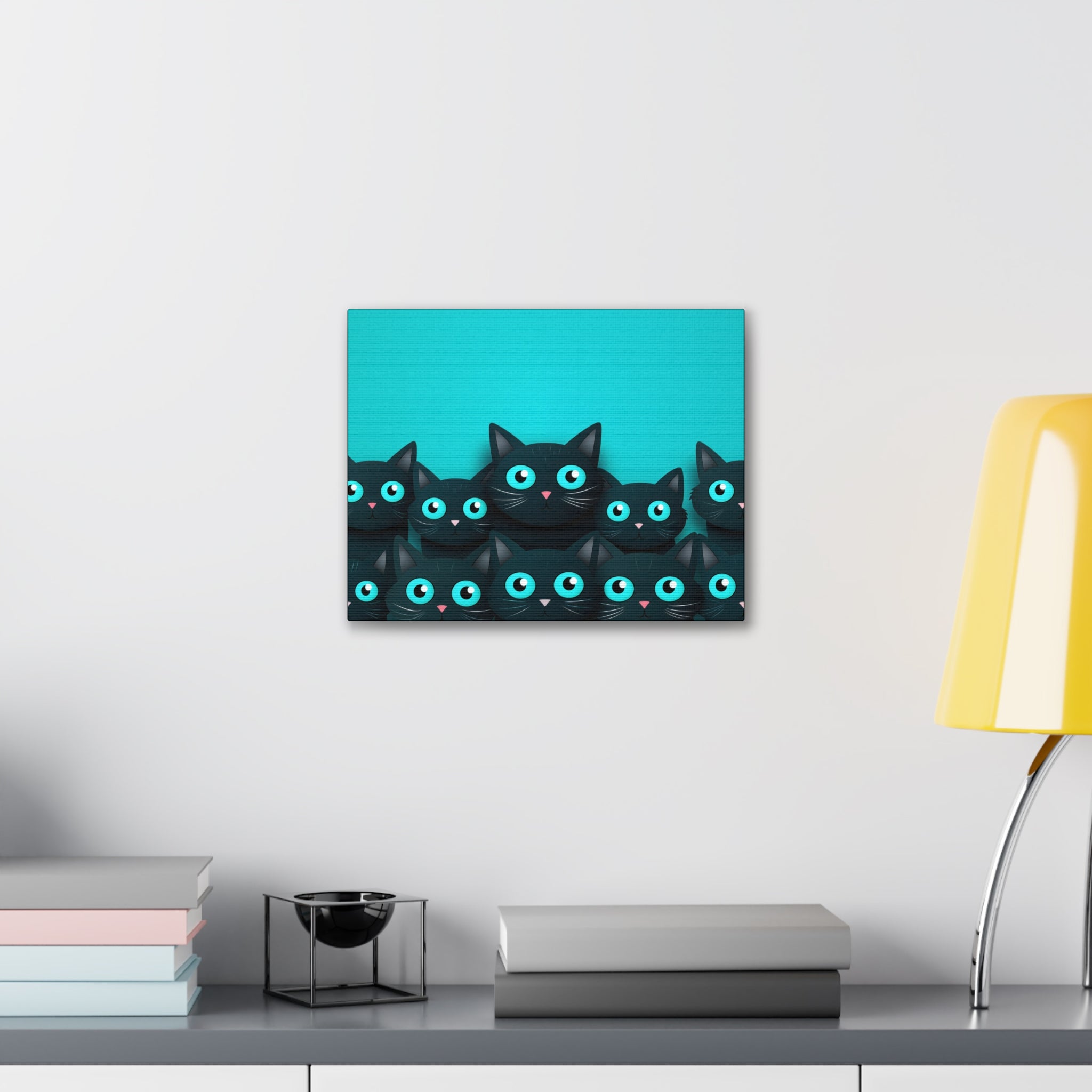 Black Cat Family Canvas Print