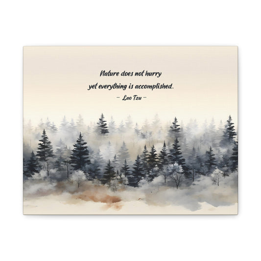 The Foggy Forest Canvas Print with Quote