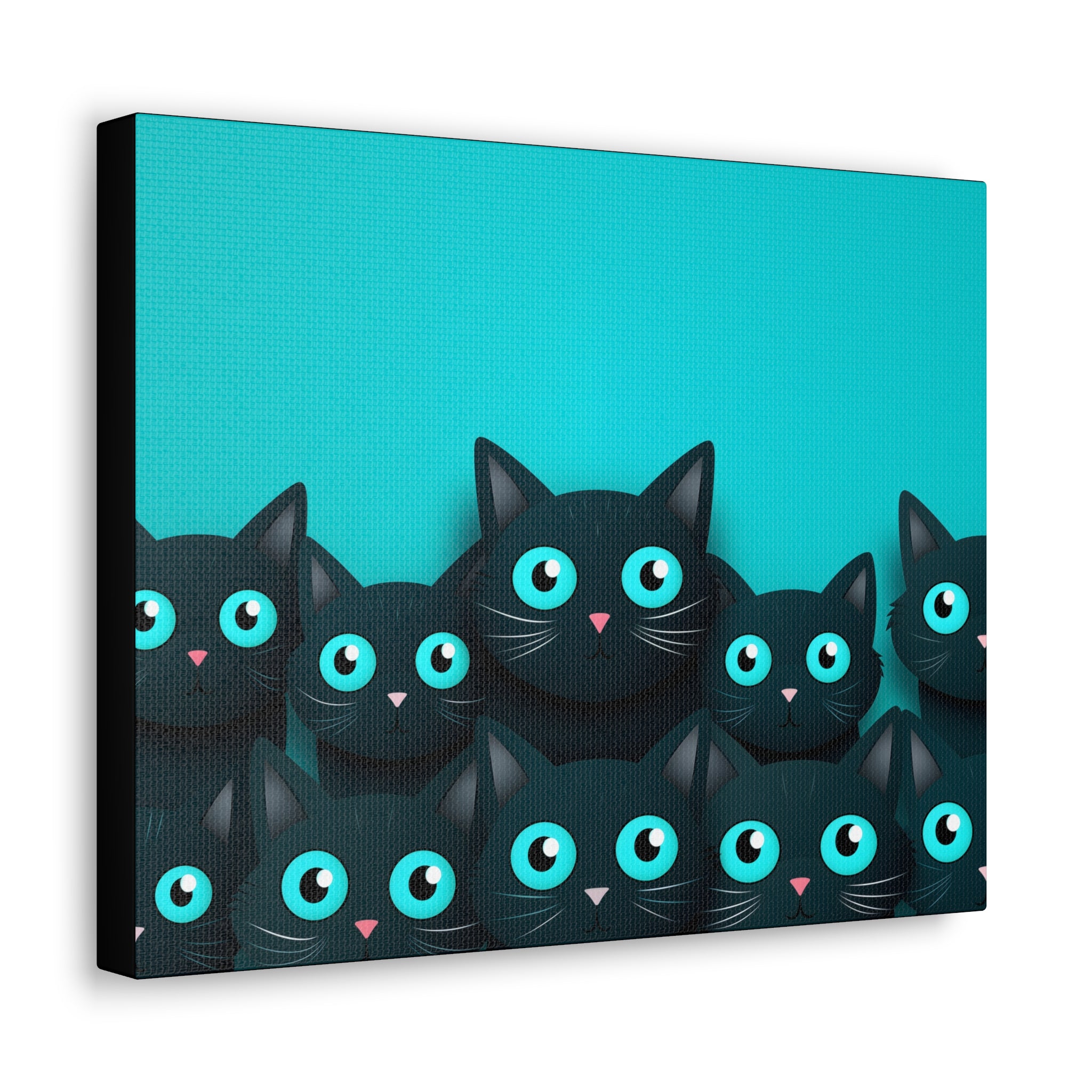 Black Cat Family Canvas Print