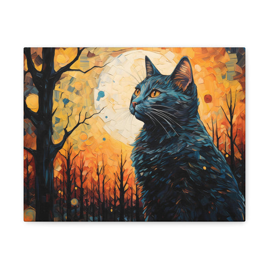 Grey Cat in Dusk Canvas Print
