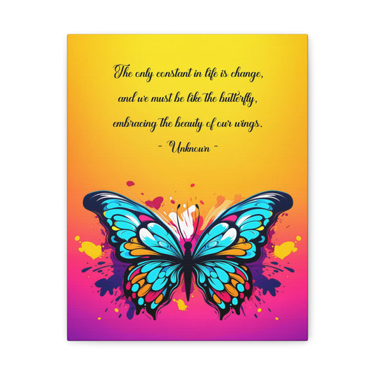 Harmonizing Hues in Butterfly Canvas Print with Quote